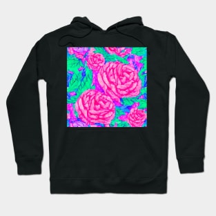 Vibrant watercolor roses on purple background Hoodie